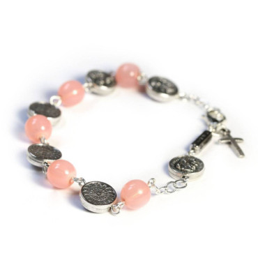 Rosary Bracelet with Pink Beads