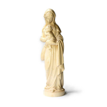 Wooden Statue of the Virgin and Child - 25cm