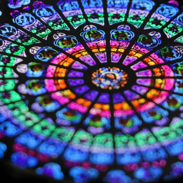 North Rose Window Stained Glass - 16 cm