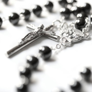 Notre Dame Hematite rosary