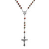 Rosary in red cloisonné enamel beads