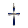 Croix en Argent émaillée bleu