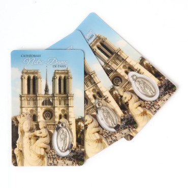 Set of 3 Notre Dame prayer cards in Spanish
