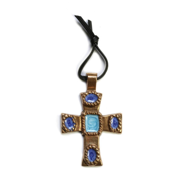 James Avery Rustic Bronze Cross Leather Necklace | CoolSprings Galleria