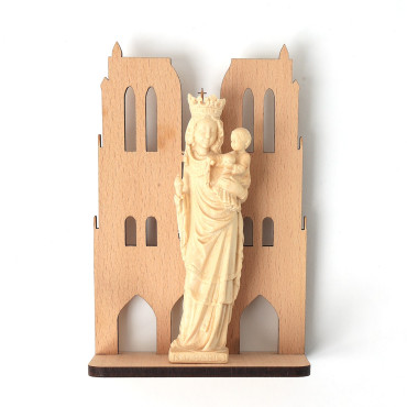 Vierge bois notre dame façade cathédrale