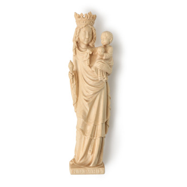 Vierge Notre Dame bois naturel - 21 cm