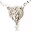 Silver-plated rosary with light blue glass beads