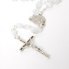 Cat's Eye White Silver-plated Rosary