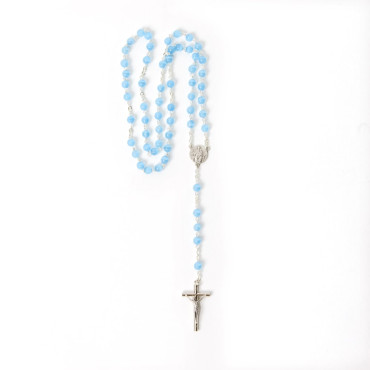 Blue Cat's Eye Silver-plated Rosary