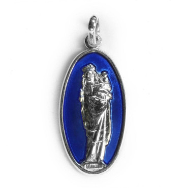 Translucent Blue Enamel Silver Medal