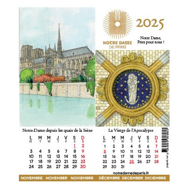 Calendrier 2025 pop up Notre-Dame