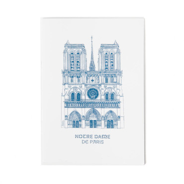 Cahier exercice cathédrale A5 Bleu Notre-Dame de Paris