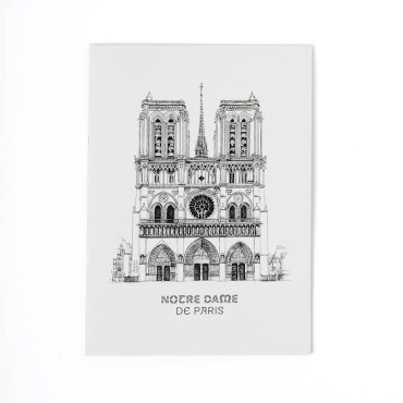 Cahier exercice cathédrale A5 Noir Notre-Dame de Paris