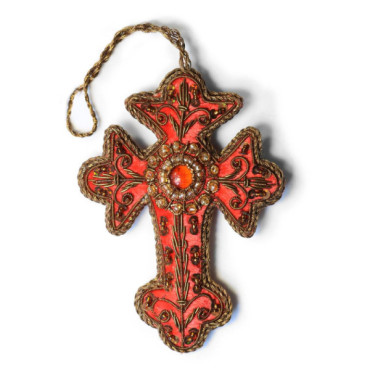 Sienna Velvet Decoration Cross