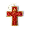 Notre-Dame Red and Gold Velvet Cross Decoration