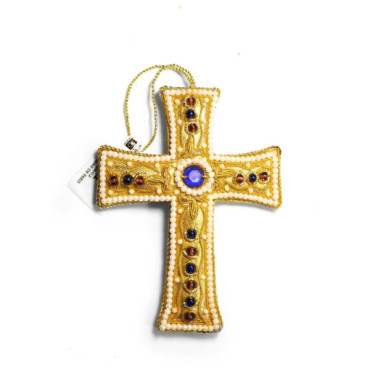 Gold and Blue Cross Decoration