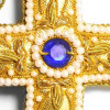 Croix Décoration Or et Bleu