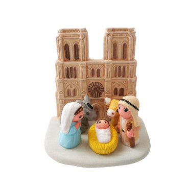 Petite crèche 8x7cm Notre-Dame de Paris