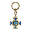 Porte-clefs Notre-Dame doré et bleu