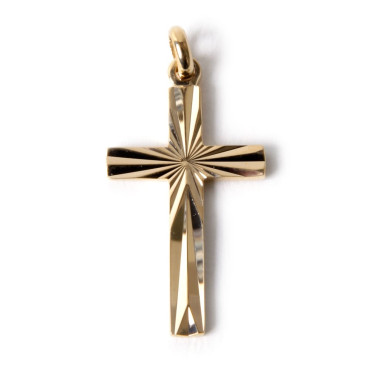 Croix de cou striée plaqué or Notre-Dame de Paris