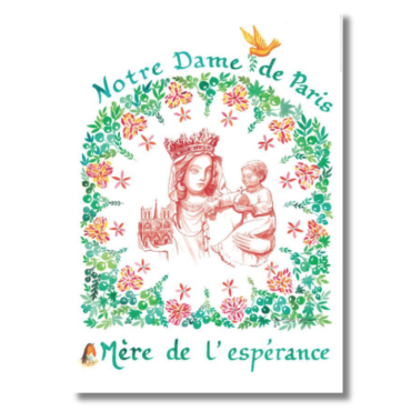 Carte Notre Dame Espérance rouge Notre-Dame de paris