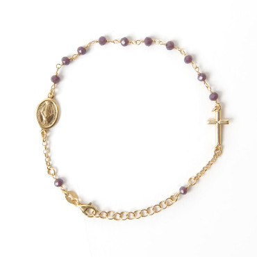 Bracelet miraculeuse doré violet Notre-Dame de paris