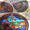 Static stained glass window, West Rose 14cm