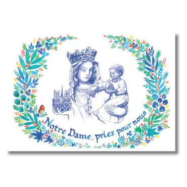 Carte Notre Dame Priez pour nous