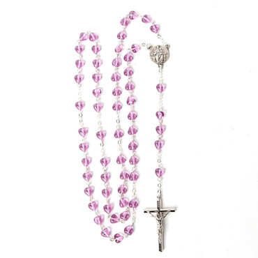 Chapelet Argenté Cœur rose Notre-Dame de Paris