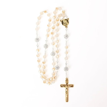 Chapelet Notre Dame doré cristal beige Notre-Dame de Paris