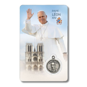 Carte Prière Pape Léon XIV français Notre-Dame de Paris