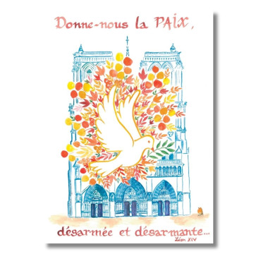 Carte Colombe Paix Pape Léon XIV Notre-Dame de Paris