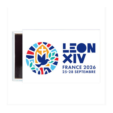 Magnet rectangle Léon XIV France Notre-Dame de Paris