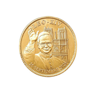 Souvenir dated 2026 medal of Pope Leo XIV Notre-Dame de Paris