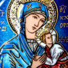 Notre-Dame du Perpétuel Secours, émail bleu