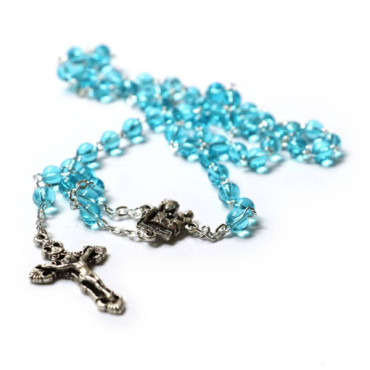 Notre-Dame Small Colored Glass Beads Rosary