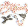Rosary with antique pink Bohemian glass beads