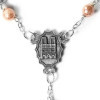 Rosary with antique pink Bohemian glass beads