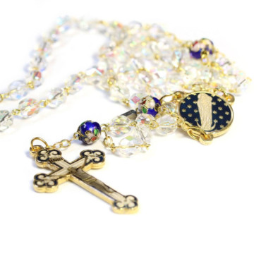 Notre-Dame rosary - Blue Enamels